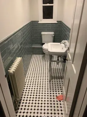 Cloakroom bathroom plumbing installation