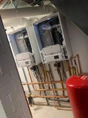 Commercial boiler plant room pipework