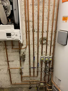Domestic plumbing and central heating pipework installation